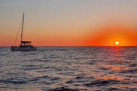 Santorini Classic Catamaran Cruise with Meal Drinks and Transfers